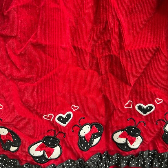 NWOT Wonderkids 18M Red And Black Corduroy Dress with Ladybugs - Picture 5 of 5